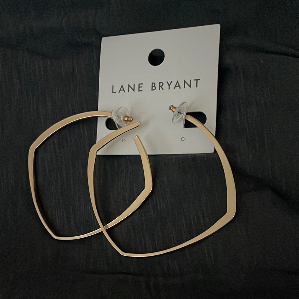 Lane Bryant Gold Hoop Earrings square shape